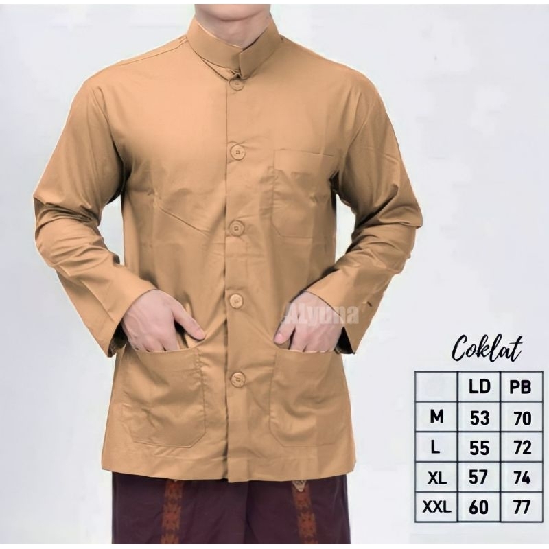 Koko Haibah Hitam Polos Lengan Panjang Koko Habaib Koko Habibi Murah Baju taqwa
