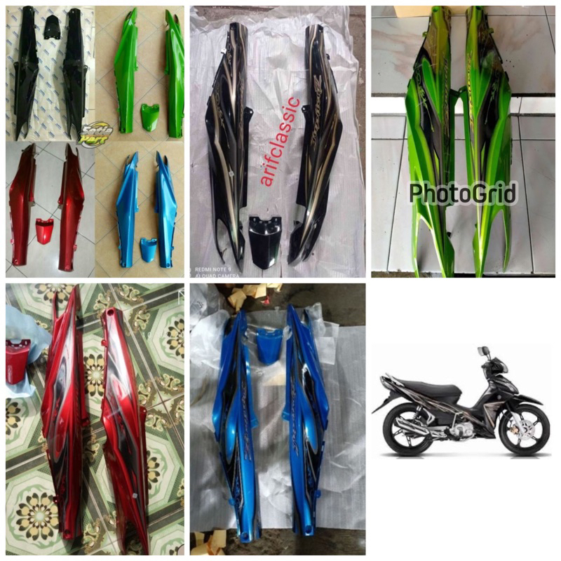 Cover body belakang kanan kiri motor Jupiter Robot / Jupiter z new balok 2010 2011 Set striping dan 