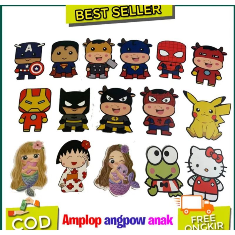 

Amplop Angpao 3D Karakter Kartun 1 Lembar