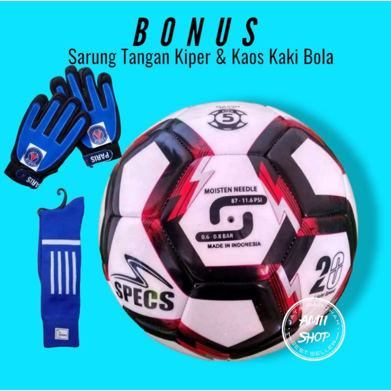 Bola SPECS LIGHT SPEED NO5 / BONUS SARUNG TANGAN KIPER & KAOS KAKI BOLA