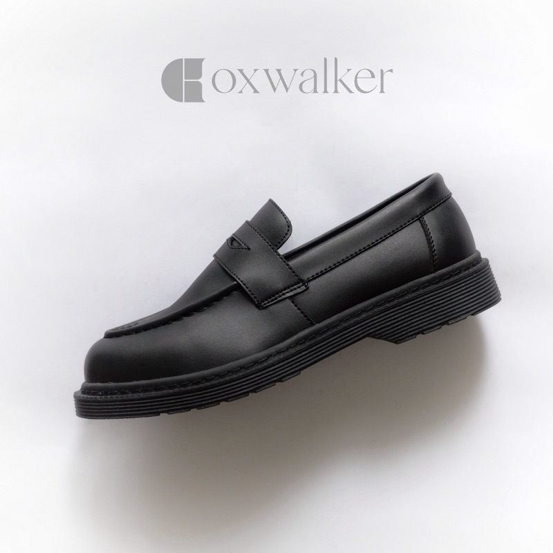 sepatu casual pria formal Austin Black by oxwalker boat shoes pantofel kerja kantor