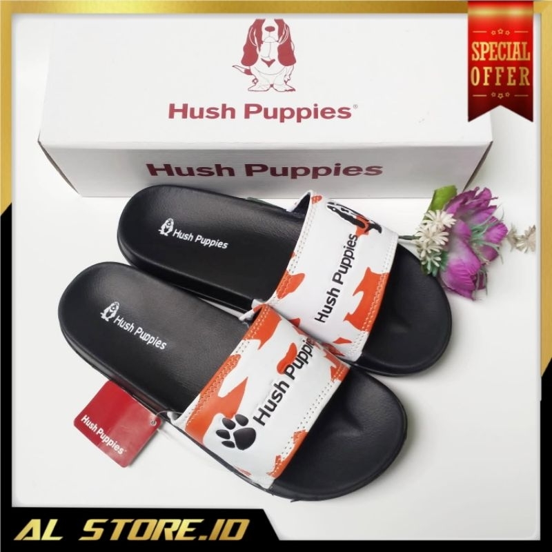 Sandal Slide Hush Puppies Varsity Milky Orange Terbaru Pria Wanita/Sandal Selop Hush Puppies Varsity