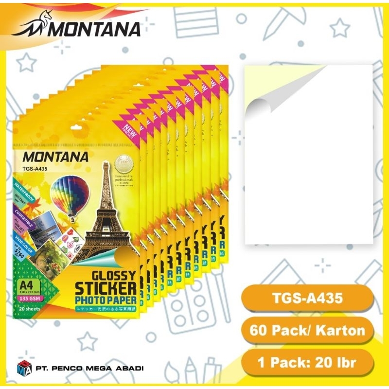

Sticker Photo paper 135 GSM kertas photo sticker sticker photo Montana