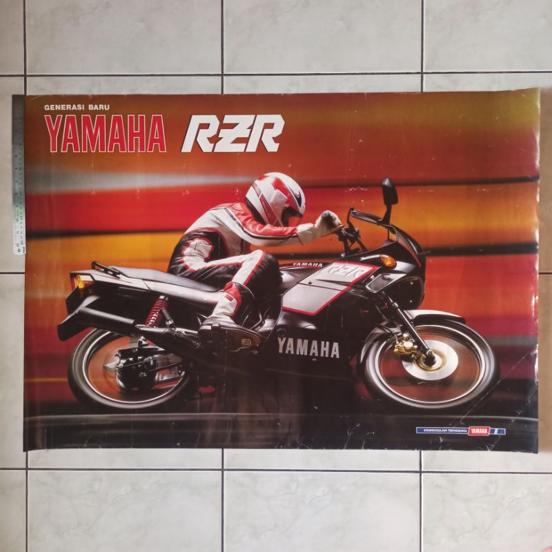 Poster brosur katalog iklan jumbo jadul lawas ex dealer Yamaha RZR/RZ R 1990-1991 ORI Original