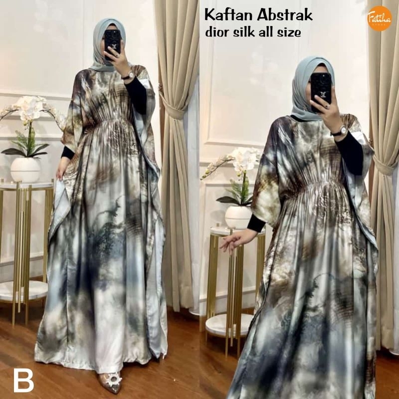 baju gamis kaftan lebaran 2023 kaftan abstrak ORI by fatiha ld jumbo