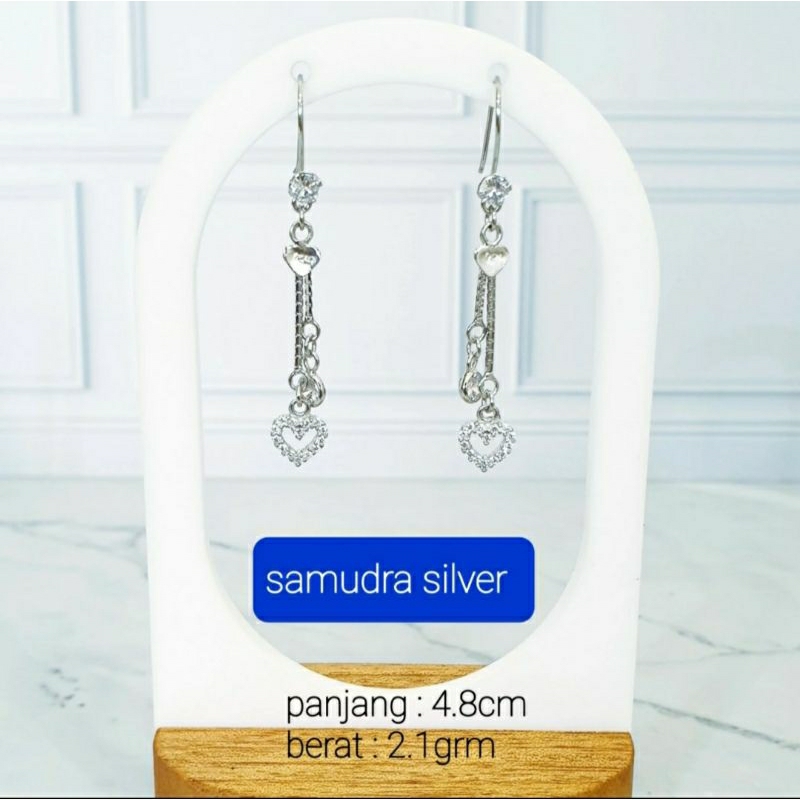 anting panjang dewasa perak/silver925 lapis emas putih