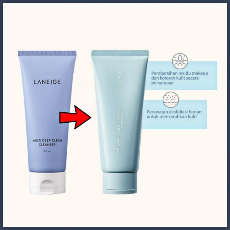 [ New Formula ] Laneige Water-Bank Blue HA Cleansing Foam 20gr / Hyaluronic / Multi Deep Cleanser