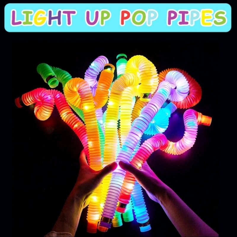 MAINAN VIRAL POP LIGHT UP LED PIPES WARNA WARNI LAMPU CERIA