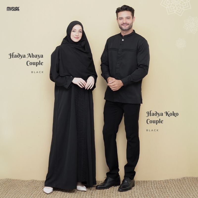 GAMIS ABAYA HITAM PUTIH HADYA  MYSURE