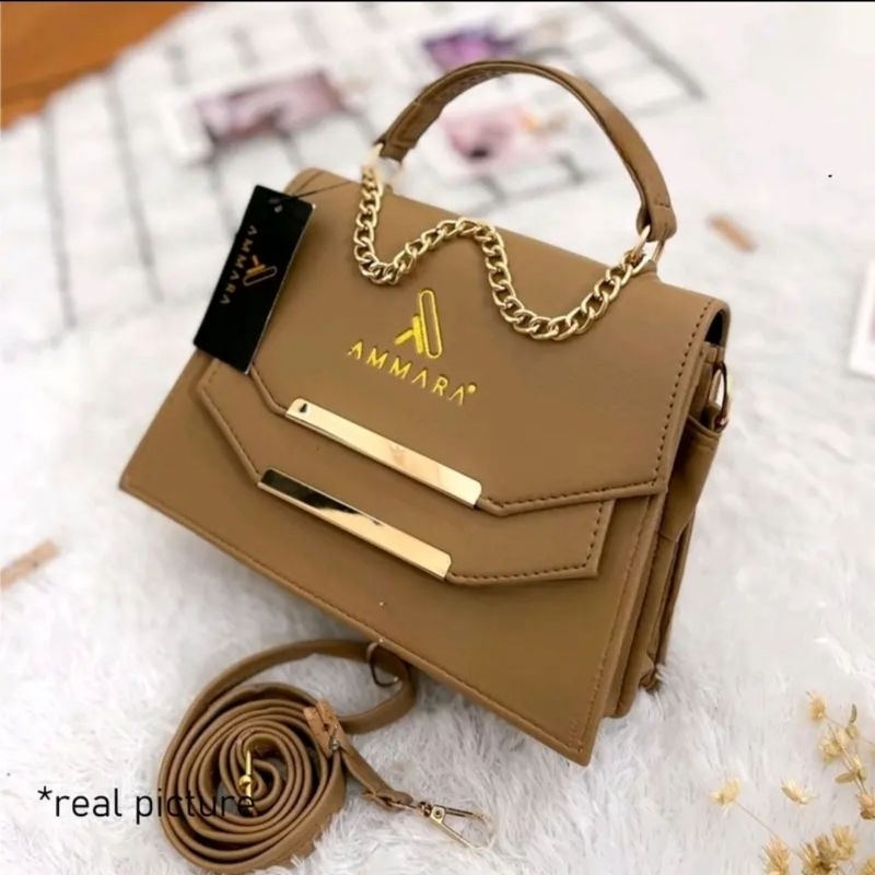 Tas Selempang Wanita Behel Dobel Full ACC//Humaira//Bahan Miniso Tebal Terbaru Kekinian