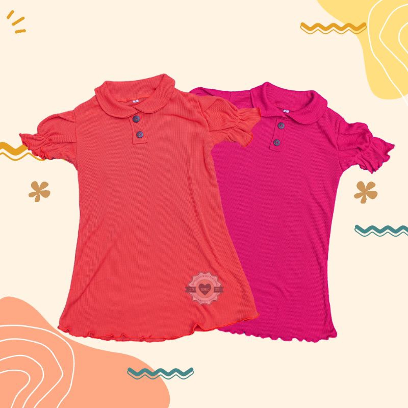 Baju Dress Anak Perempuan KIARA Ruffle Knit Tee 1-5 Tahun