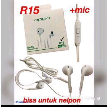 Headset Brand R15 Headset Earphone Oppo bisa untuk semua merek hp oppo