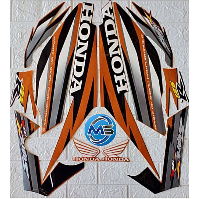 Stiker Striping Motor Supra X 125 R 2006 Coklat Sticker Lis Body Standar