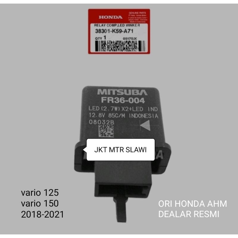 38301-K59-A71 flasher,relay comp led winker vario 125,vario 150 2018-2021 dealer resmikan honda ahm