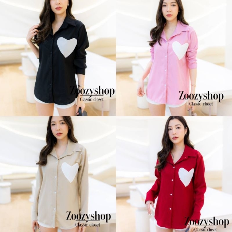 KEMEJA ZOOZY LOGO LOVE FASHION WANITA IMPORT BANGKOK CODE 58