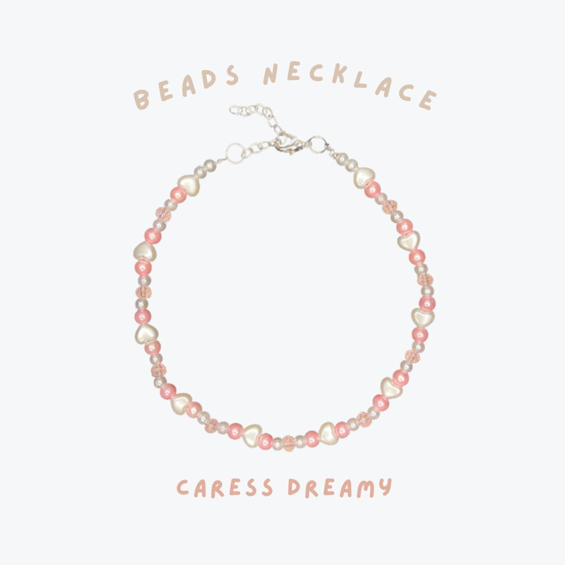 caress dreamy | beads necklace | kalung manik | kalung mutiara | kalung elegan | kalung aesthetic | pearl beads necklace | crystal necklace