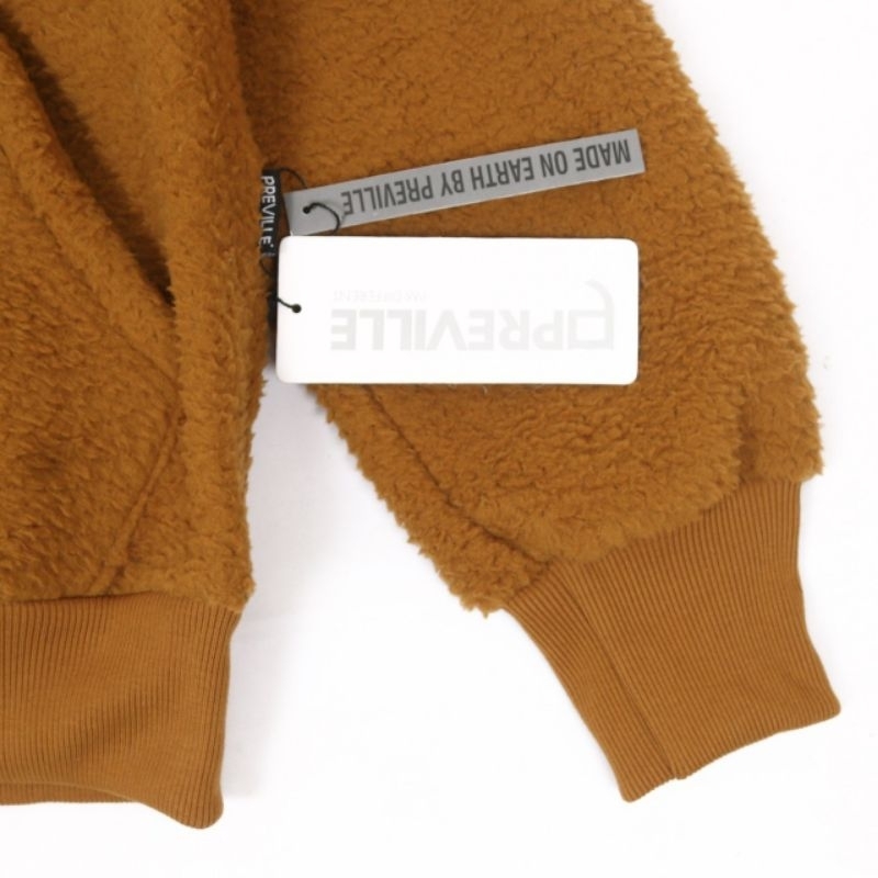 SHERPA ORIGINAL HOODIE JAKET PREVILLE HUMAN DIGNITY CARAMEL FULLTAG