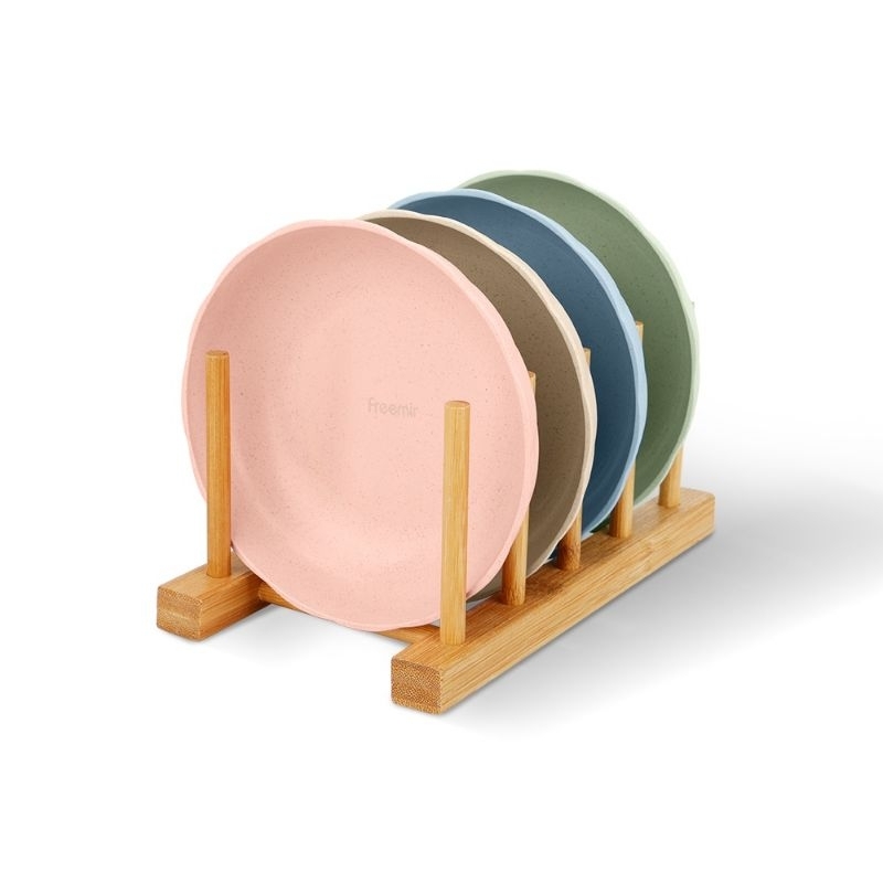 Freemir Set Piring Gelombang Piring Makan Wheat Straw 4 pcs