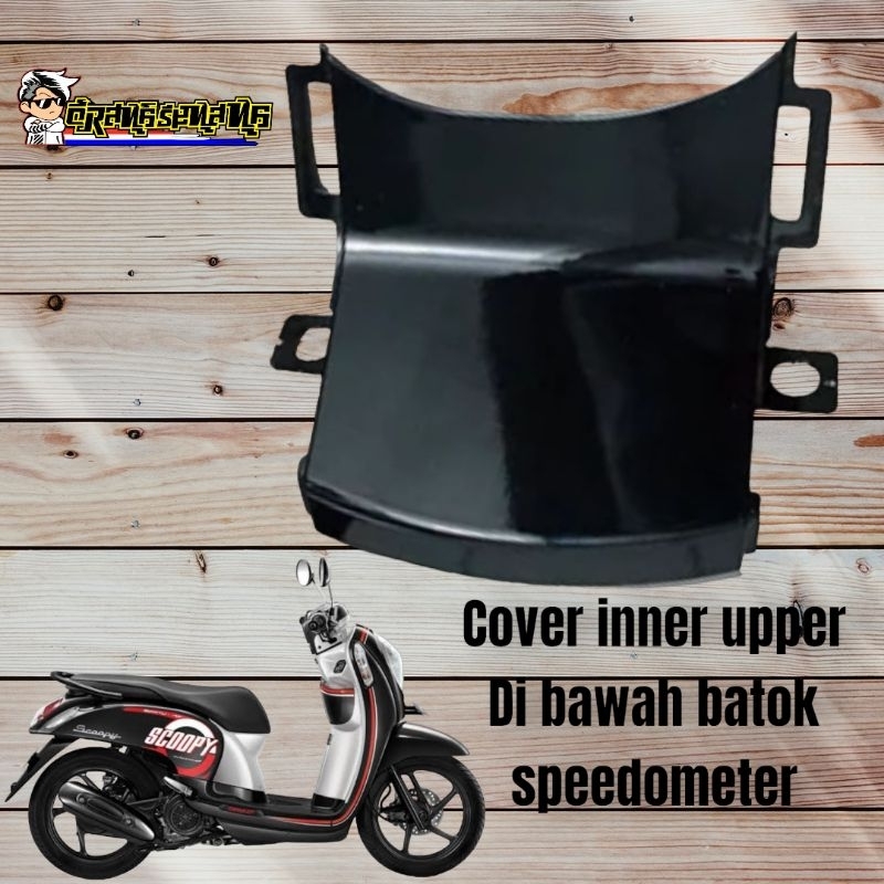 cover inner upper di bawah batok speedometer scoopy fi k16 tahun 2013 2016 hitam putih merah coklat silver gold