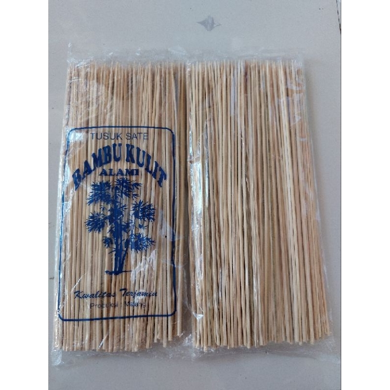 Tusuk sate Ayam dan daging, Tusuk sate bambu kulit Alami