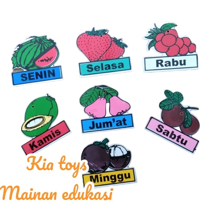 Mainan Edukasi kayu Anak Paud/TK Ape Buah Hari