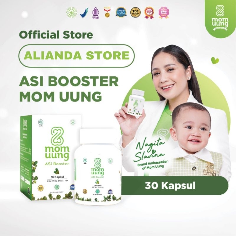 MOM UUNG SERANG ASI BOOSTER 30 KAPSUL PELANCAR ASI HALAL BPOM NATURAL - READY QuiFit type C - Botol 