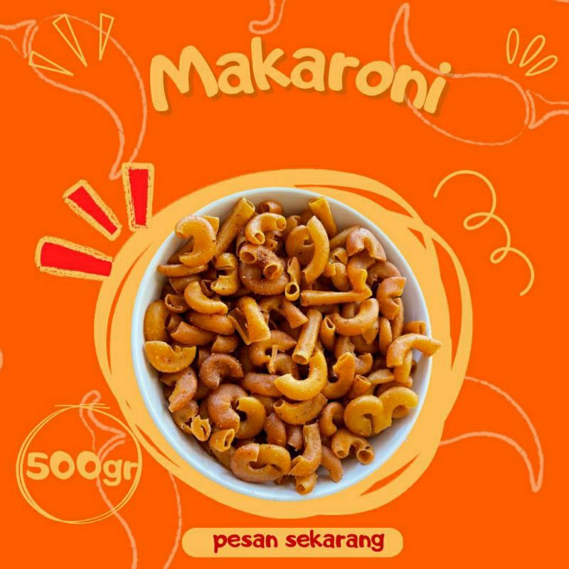 

MAKARONI DAUN JERUK PEDAS ASIN / JAGUNG BAKAR / BBQ 500 GRAM