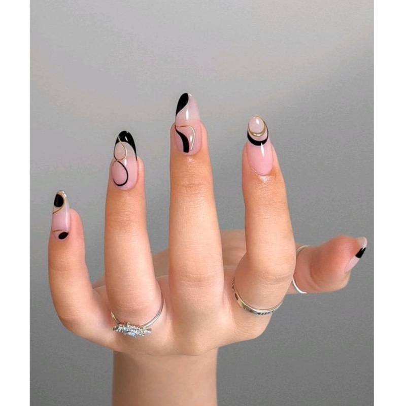 12pcs Kuku Palsu Free Lem, Kuku Palsu, Fake Nails, Kuku french