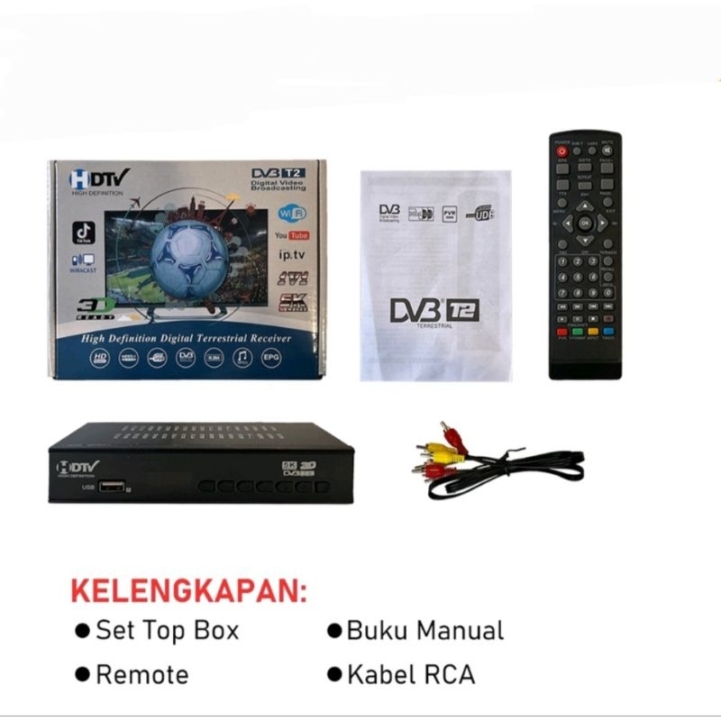 Set Top Box Tv Siaran Digital DVB T2 STB Antena Receiver Full HD