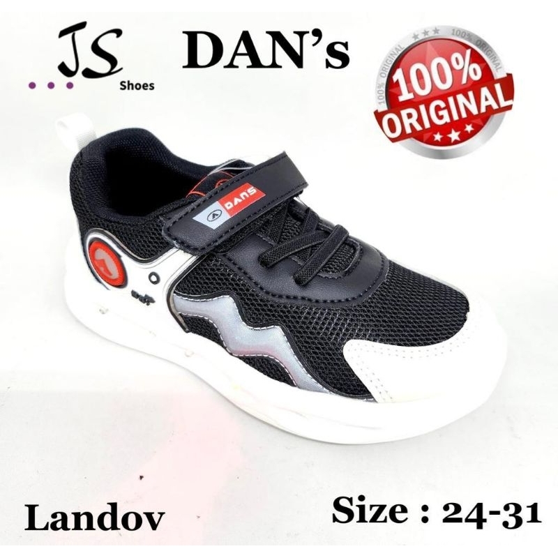 DANS LANDOV - SEPATU SNEAKERS SEPATU SEKOLAH LAMPU ANAK COWOK MERK DANS ORIGINAL