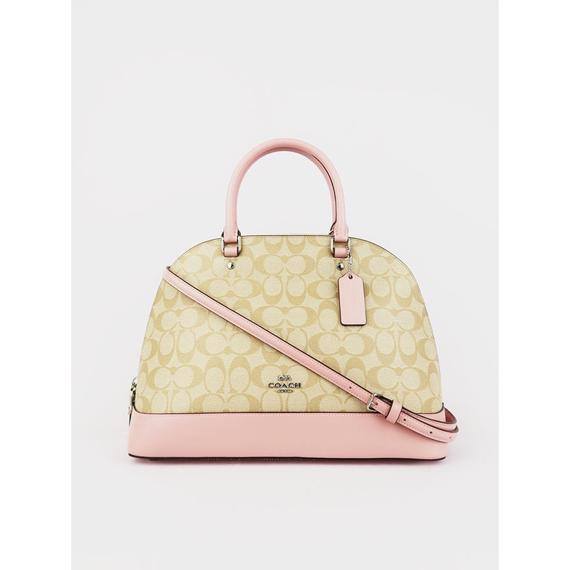 Coach Mini Sierra Satchel In Signature Light Khaki Carnation (C27584)