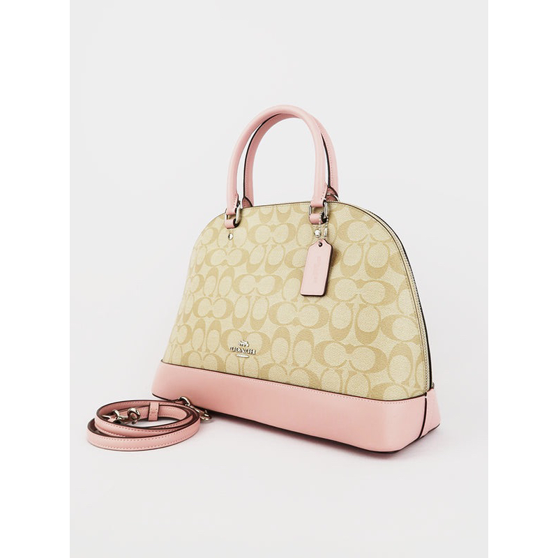 Coach Mini Sierra Satchel In Signature Light Khaki Carnation (C27584)