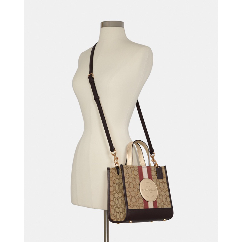 Coach Dempsey Tote 22 In Signature Jacquard With Stripe And Coach Patch (C8406)