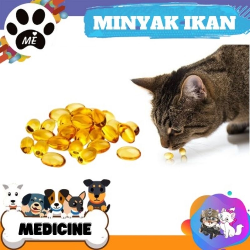 Obat Kapsul Kucing Anjing &quot;MINYAK IKAN ISI 25 BUTIR&quot; Fish Oil Capsule for Cats