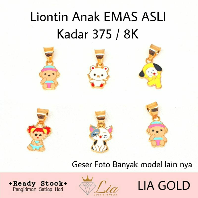 Liontin Karakter EMAS ASLI Kadar 375 / 8k ( TOKO MAS LIA BEKASI )