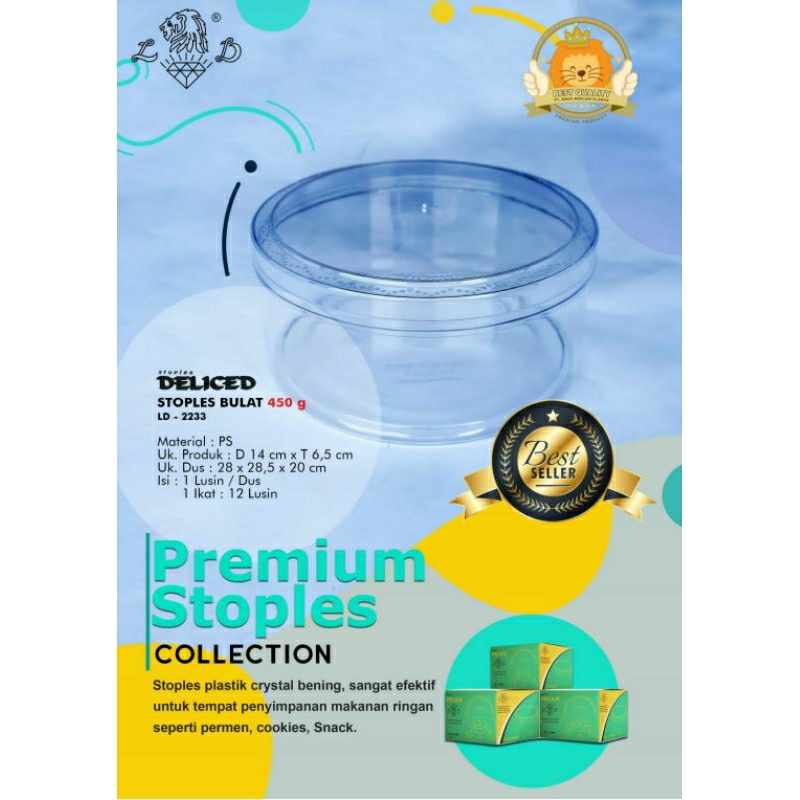 Toples Deliced 500 Gr / Toples Kue Kering 500 Gr / Toples Nastar / Tempat Kue Kering lusinan