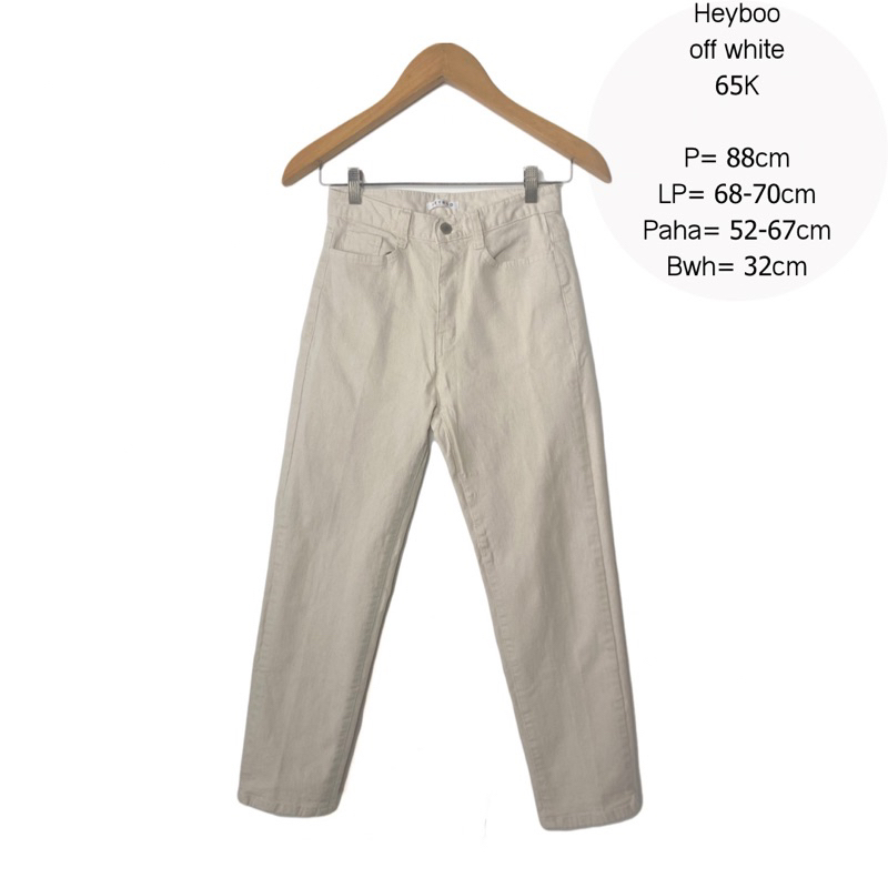 celana off white beige baggy pants vintage second bekas preloved