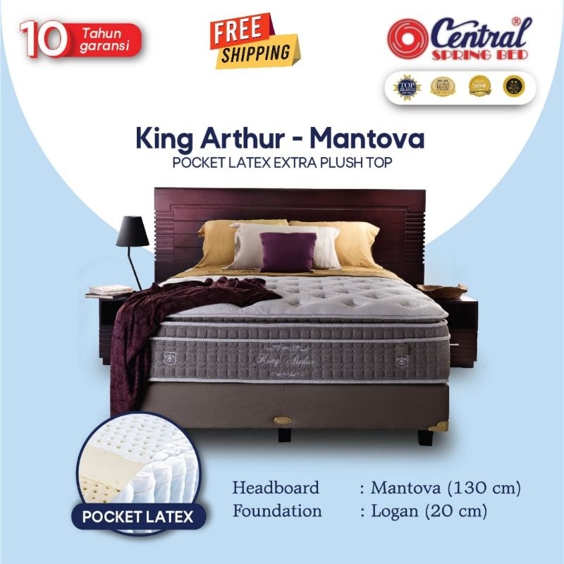 SPRINGBED CENTRAL ARISTOCRATE KING ARTHUR MANTOVA POCKET PLUS TOP