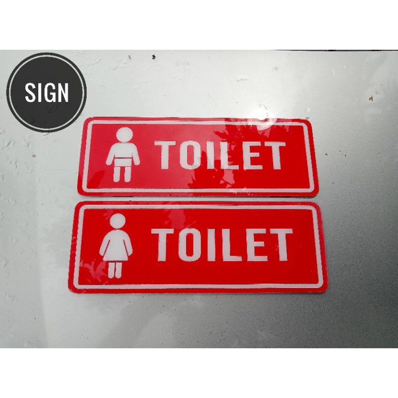 ACRYLIC SIGN TOILET SATU PASANG / 2 BUAH