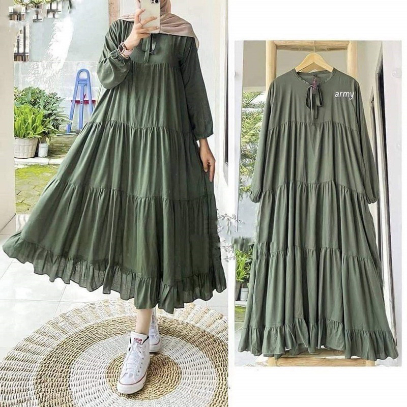 SoJin Midi Dress Rayon Premium Gamis Lebaran Terbaru