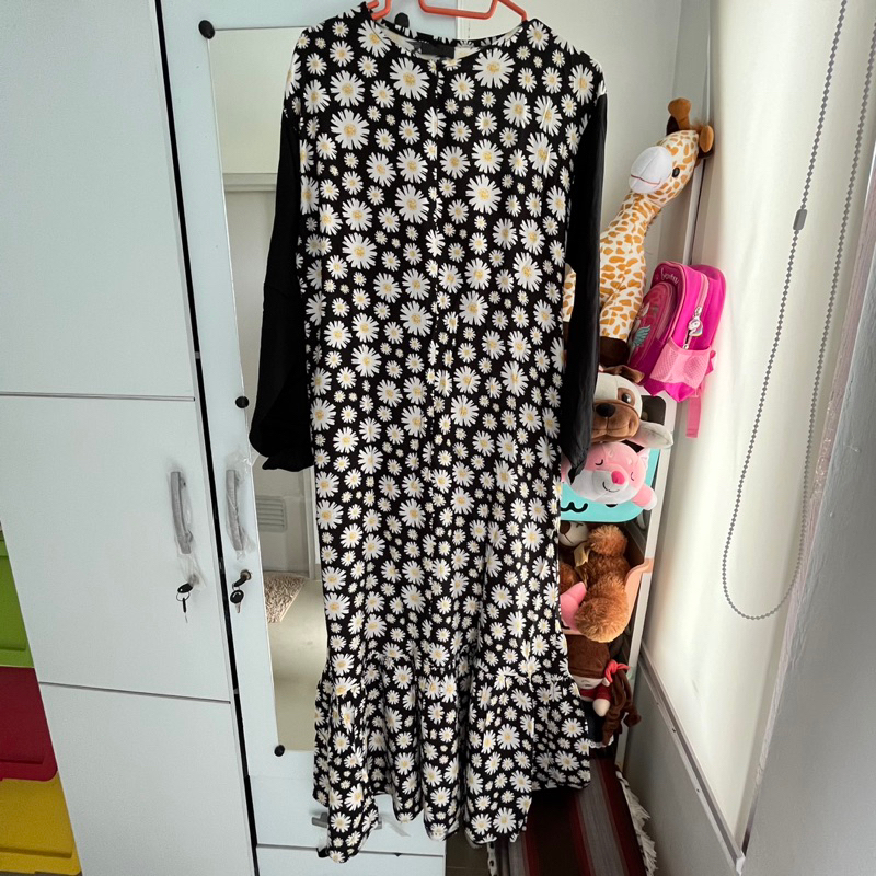 preloved home dress bunga daisy panjang