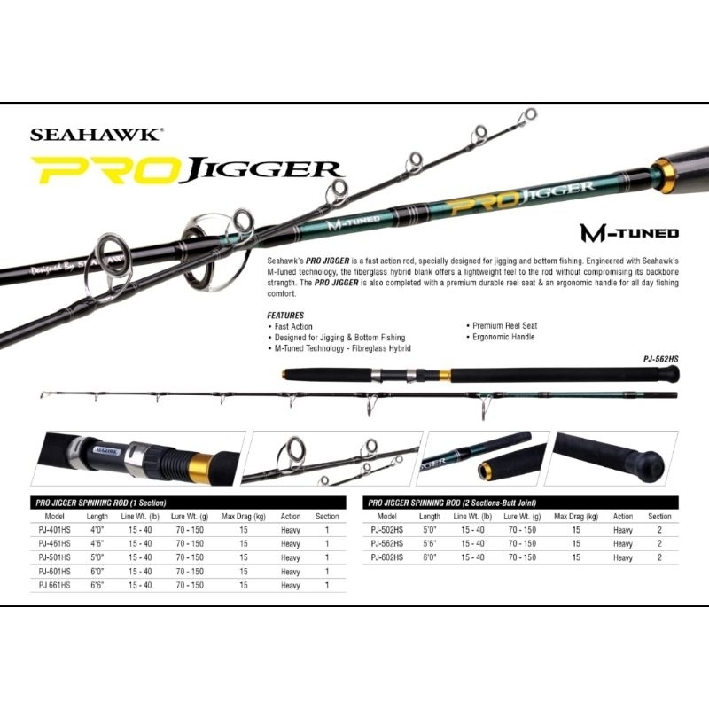 JORAN JIGGING SUPER KUAT DAN KOKOH SEAHAWK PROJIGGER PJ-562HS Meter Drag 15KG