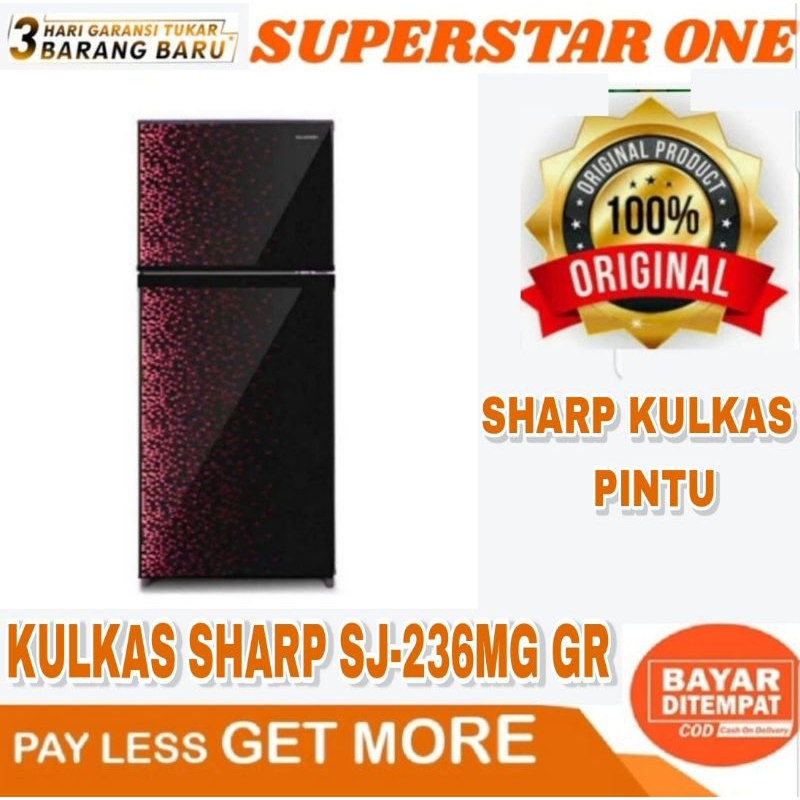 Kulkas Sharp SJ-236MG GR Lemari es 2 pintu Sharp SJ236