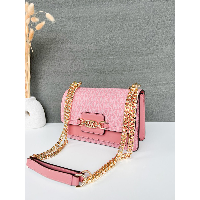 MICHAEL KORS HEATHER CROSSBODY BAG IN CANVAS ROSE