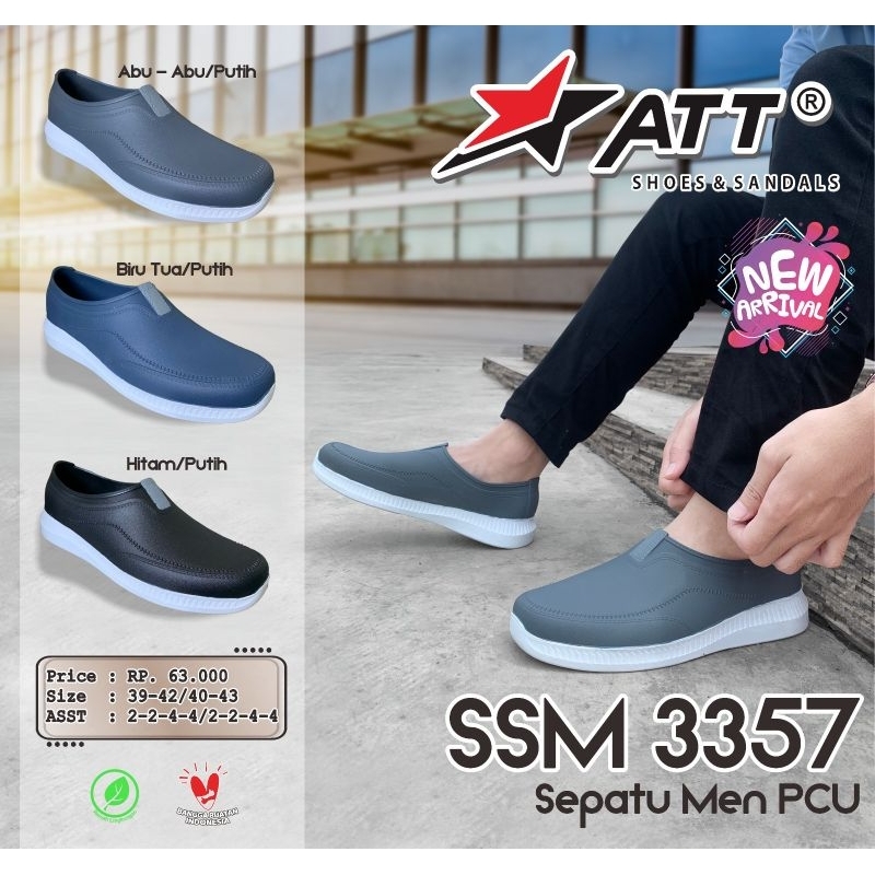 sepatu att SSM 3357 sepatu slip on karet pria