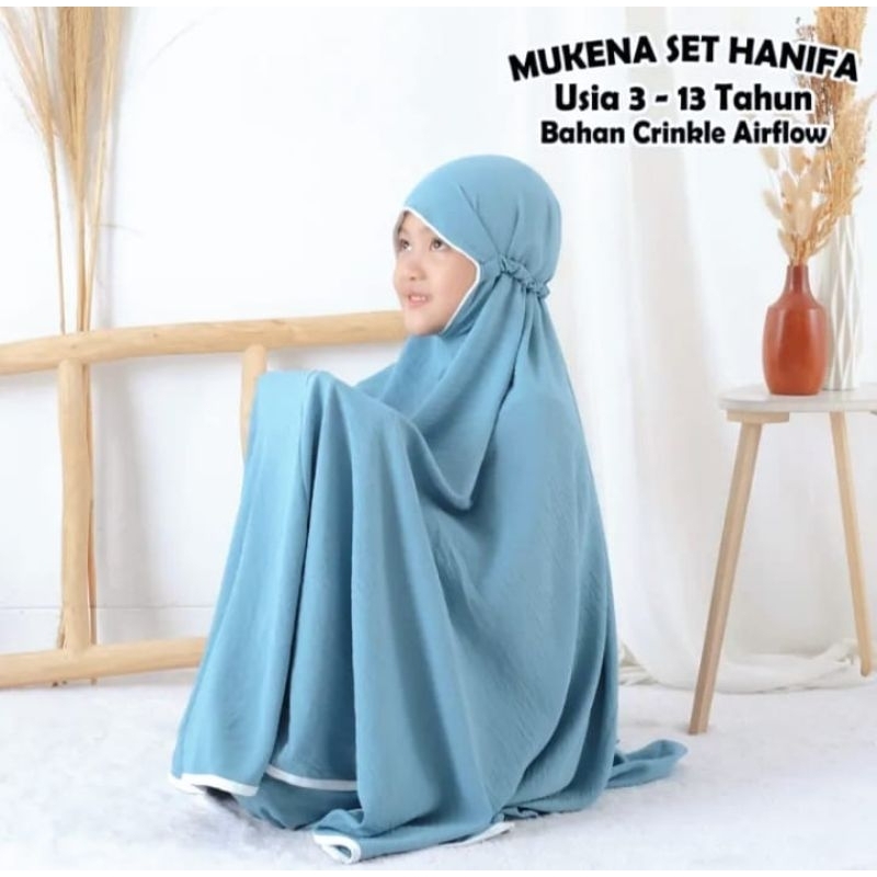 MUKENAH ANAK CRINKLE / MUKENAH POLOS 7-15 TAHUN