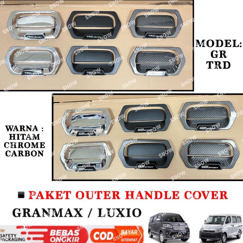 Paket Outer Handle Gran max Granmax Luxio Hitam Chrome Carbon TRD GR Sport