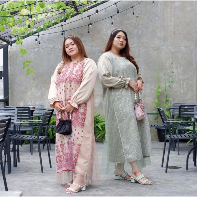 ASA TULLE ORGANZA DRESS KAFTAN BIGSIZE BAJU LEBARAN JUMBO GAMIS UKURAN BESAR XL XXL XXXL XXXXL