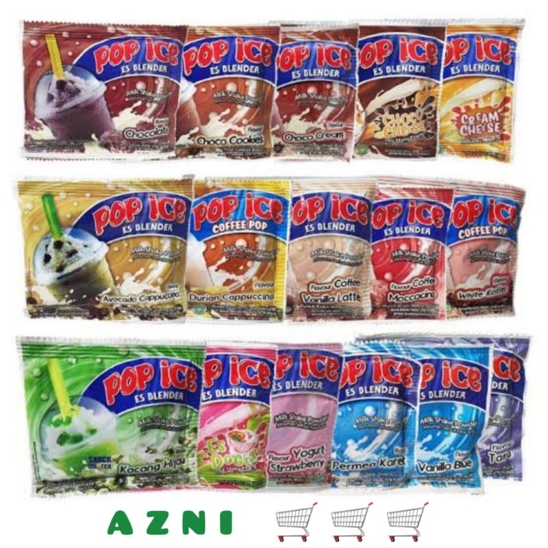 

POP ICE Renteng 10 Sachet - Choco/ Melon/ Grape/ Vanila Blue/ All Varian