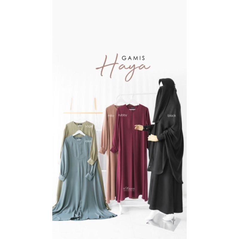 GAMIS DAN KHIMAR HAYA AL HAURAA